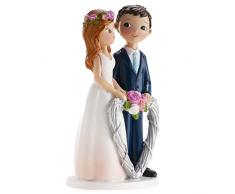 dekora - Decorazione per Torte di Matrimonio - Figura di Sposi Cuore 16 cm