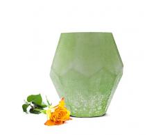 Sendez Vaso portafiori Heidi vaso tavolo - Vaso Decorativo in Vetro Vaso Vaso Vaso per piante, Vetro, verde, 17x10 cm