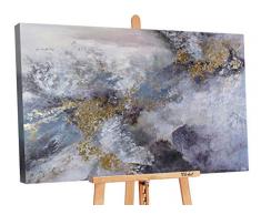 YS-Art Premium | Dipinti a Mano Colori Acrilici Rinascimento | Quadro Dipinto a Mano | 120 x 80 cm | Pittura | Dipinti Modern | Quadri Dipinti a Mano | Grigio | PS 042