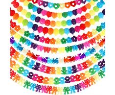 10 Pezzi Ghirlande di Carta Multicolore, Ghirlanda di Carta Decorazione, Ghirlanda Carta Compleanno, Ghirlanda di Carta Farfalle, Ghirlanda Fiori di Carta per Festa Compleanno Laurea Carnevale Natale