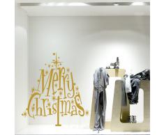 wall art NT0187 Albero scintillante - 70x75 cm - oro - Vetrofanie natalizie Decorazioni per Natale adesivi natale