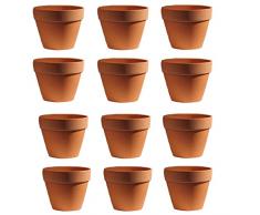 Molyorch 12 Pezzi vasi in Terracotta,Vaso Terracotta in Argilla Rosso, Piante Terracotta Piccolo Vaso, Argilla Set Vaso, per Matrimonio Compleanno Casa e Ufficio Decorativo