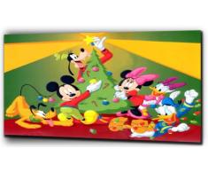 Disney Mickey Mouse in tela, con stampa natalizia, Bianco/Nero, 20" x32"