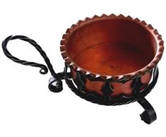 Lorenz Ferart 6283.0 Posacenere, Ferro Battuto, Struttura Base Nero Sfumata a Mano Argento