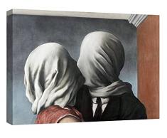 canvashop quadro Magritte gli amanti cm 50x35 bacio stampa su tela canvas quadri moderni soggiorno arte riproduzione dipinti famosi