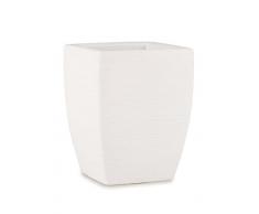 Elbi Vaso quadrato in resina Fiordaliso 70 cm. Bianco