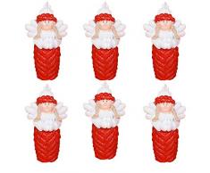 cosedacasa Candela Rossa angioletto di Natale addobbi tavola Natalizia Decorazioni Set da 6 Angeli in Cera Ornamento centrotavola segnaposto Idea Regalo