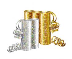 Jonami Decorazioni Capodanno 2021, 5 Stelle Filanti Metalliche Oro e Argento per Decorazione Festa Compleanno - 5 Pezzi -