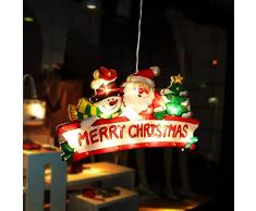 tenda di luci a LED-funzionamento a batteria con ventose-Luci Natalizie-per decorazioni di Natale, per interni ed esterni