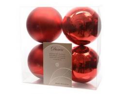 Decoris, 22167, Palline natalizie, infrangibili, miste lucide e opache, Rosso (Rot)
