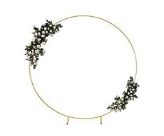 LPAN Puntelli per Arco da Matrimonio con Anello Rotondo Sfondo Cerchio per Arco Prato Cerchio in Ferro Puntelli per Matrimonio per Feste di Matrimonio/Compleanno/Decorazioni Natalizie 2 m/Oro