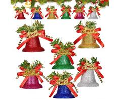 SunAurora 6 campane di Natale, decorazioni per albero di Natale, campana silenziosa
