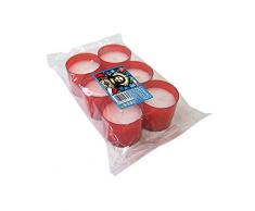 Cereria di Giorgio Liturgico Lumino Votivo, Cera, Rosso, 4.4x4.8x4.4 cm, 6 unità