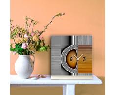 Orologio da tavolo 30 cm x30 cm con alu-supporto - astratto e Design argento rame rumore Lotto meccanismo al quarzo - Orologio da parete-PENDOLA TU6144 DIXTIME