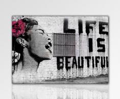 ps-art Banksy - Stampa su tela da parete, 100 x 70 cm, già incorniciata, stampa artistica, pop art decorativa