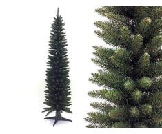 Megashopitalia Albero di Natale Slim Pino Verde 210CM Superfolto Realistico Apertura Ombrello 58cm Diametro (Verde)