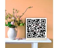 Orologio da tavolo 30 cm x30 cm con alu-supporto - Design moderno QR-Code in bianco e nero rumore Lotto meccanismo al quarzo - Orologio da parete-PENDOLA TU5069 DIXTIME