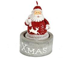 Set 12 Candele a Forma di Babbo Natale tealights Segnaposto Bomboniera per cenone Capodanno, Feste, Christmas, Decorazione Regalo 5 x 7,5cm assortite in 3 soggetti con vasetto Ceramica