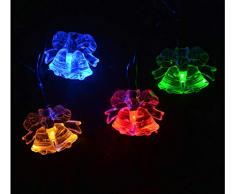 TYTLYA Solare Luci Stringa Esterni Impermeabile 20Led Campanella Matrimonio Natale Giardino Giardino Prato Luce Notturna A Risparmio Energetico, Luce Colorata
