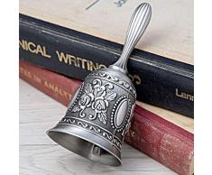 Belons - Campanello da Tavolo in Lega con Campanello per chiamate, Campana per ricevimenti, Scuola, Natale, Decorazione per la casa Silver