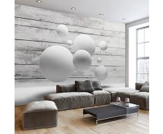 murando Carta da parati 350x256 cm Fotomurali in TNT Murale alla moda Decorazione da Muro XXL Poster Gigante Design Carta per pareti di legno palla 3D f-A-0322-a-a