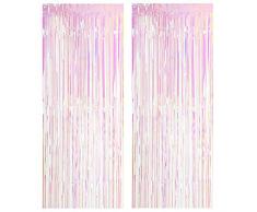Knowing 2 Confezioni Tende di Tinsel, Tenda Stelle Filanti Luccicanti, Frange Lamina, per Decorazioni Cabine Fotografiche con Sfondo Festa Compleanno (Multicolore Trasparente)