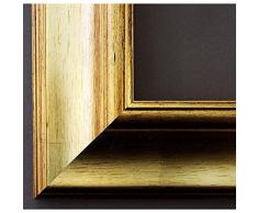 Artecentro Cornice Dorata per Quadri - Oro/Colore con o Senza passepartout in Legno-Varie Misure (Oro, 50 x 70)