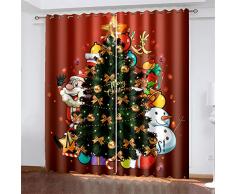 HOMEIEU Tende Natalizie, Tende Oscuranti, Stampe Di Alberi Di Natale, Adatte Per Soggiorno, Camera Da Letto, Balcone Della Camera Dei Bambini (W107xH242cm-2PCS)