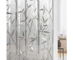 rabbitgoo Pellicola per Finestre Vetri 3D bambù Decorativa Autoadesive Anti-UV Controllo di Calore Pellicola Privacy 60x200CM