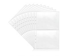 Lusofie 30 Fogli A5 Raccoglitore Tasca Porta Carte Fotografiche 6 Raccoglitore Ad Anelli A5 Tasca Copertina Pagine Bifacciali Foto Caricamento Proteggi Pagina Foto per Cartoline Foto Pacchetti