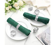 Lewondr Set di Anelli Tovaglioli Decorativi, 6 Pezzi Anelli Porta Tovaglioli in Metallo con Effetto di Trecce, Anelli Porta Tovaglioli Decorativi in Stile Moderno, per Casa, Ristorante, Argento