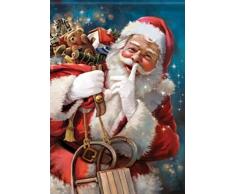 IJBSDJI Kit di Pittura Diamante 5D,Babbo Natale 30CM X 40CM Strass Punto Croce Ricamo,5D Diamond Painting Kit Completo per Decorare Casa E Pareti