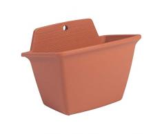 Iris Ohyama Vaso per piante, fioriera a muro con sistema di drenaggio/conservazione dellacqua per il giardinaggio - Wall Planter250, Marrone