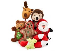 THE TWIDDLERS - 6 Regali Cane Natale Giocattoli/Giochi Natalizi per Cani/Peluche Cane