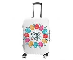 CHEHONG - Copertura per valigia da viaggio con ghirlanda di uova di Pasqua, lavabile e antipolvere, in poliestere resistente allacqua, adatta per bagagli da 45,72 cm