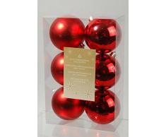 Decoris, 22052, Palline natalizie, infrangibili, miste lucide e opache, Rosso (Rot)