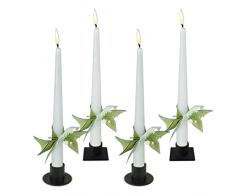 TAIYOU 4 Pezzi Candelabro Vintage Nero Portacandele Ferro Rotondo Candelabri Vintage Supporto per Candele Retrò Quadrato per Feste Matrimoni Pranzi San Valentino Bar Feste di Nozze Cene