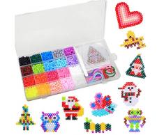 CGBOOM 2000PCS Perline da Stiro, Perline a Fusione 20 Colori 3 Pegboard per Il Tempo Libero Creativo,Set Gioco Creativo Natalizio Fai da Te per Bambini