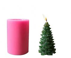 AMOYER 1pc Silicone Albero di Natale Candela Stampi/Sapone Stampi/Cottura Stampi, Ideale Forme per Fare Xmas Candela Fai da Te, Fare Il Sapone e la Cottura