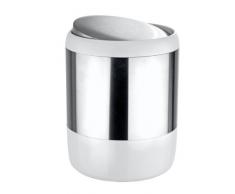 Wenko 21279100 Pattumiera Loft - con Coperchio Basculante, 6 L, Acciaio Inossidabile, 19.5 x 25.5 x 19.5 cm, Satinato