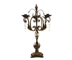 jixi Candelieri Ferro battuto Supporto di Candela a 4 Bracci Candle Stand Antico pilastro Candelabro Candeliere Chic Decorazione for la Decorazione di Nozze Candelabro (Color : Metallic)