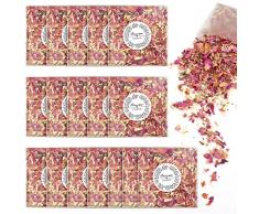 Annhao 14 confezioni Coriandoli Naturali Rose Petali di Fiori Secchi, Petali di Rosa Confetti Coriandoli di petali 100% Naturali biodegradabili per Coni Portariso Decorazione Bomboniere Nozze Festa