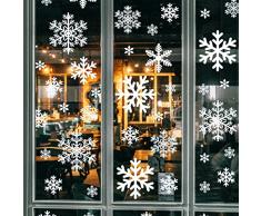 144 Adesivi per Finestre Fiocchi di Neve, CAYUDEN Vetrina Adesivi Decorativi per Finestre Set di Adesivi Natalizi per Finestre Invernali Fiocchi di Neve Decorazioni Natalizie Christmas Window Stickers
