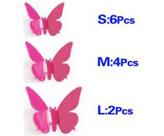 SODIAL (R) NEW 3D parete DIY della farfalla per la casa decorazioni della stanza 12 pz D4