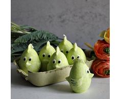 Cero pasquale stearina candela 6 pezzi piccolo verde – pulcini Decorazione