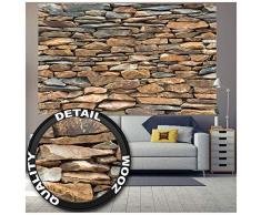 GREAT ART® XXL Poster − Muro di Pietra Ardesia – Pietre Realistiche Ottico Murale Pareti in Pietra Rustica Design Industriale Decorazioni da Parete Fotomurale Fotoposter 140 x 100 cm