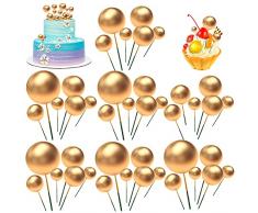 JIASHA Topper Torta Sfera in Schiuma, 50 Pezzi Decorazione per Torta Sfera in Schiuma Topper Palline per Torta Topper Cupcake, per Festa di Compleanno Anniversario Baby Shower