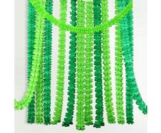 ENTHUR Ghirlanda da Appendere a 4 Foglie, in Carta velina, Riutilizzabile, per Natale, Feste di Nascita, Matrimoni, Feste (3 m di Lunghezza ciascuna) (Verde)