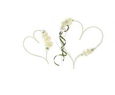 PartyDeco Cuori con Ventose Decorazione Auto SPOSI ADDOBBI Matrimonio Fiori Artificiali, Rattan, Avorio, 1 - Confezione