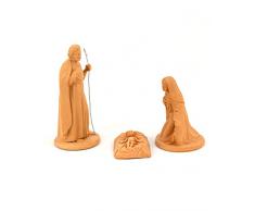 Statuine Presepe Natività 3 pezzi in terracotta di Caltagirone fatte a mano